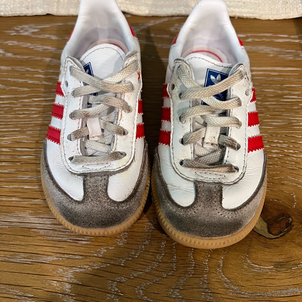 Adidas White and Red Sneakers Classic Design